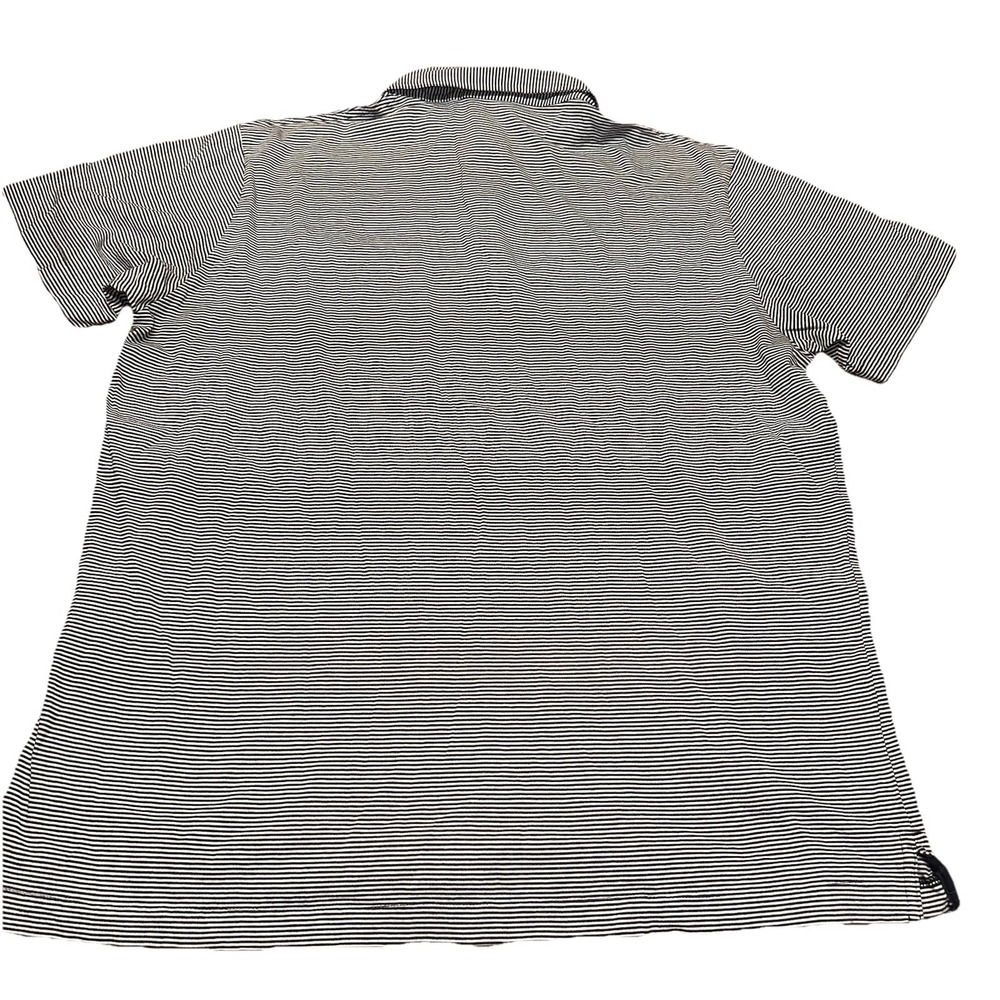 Patagonia Black/White Stripe Organic Cotton Short Sleeve Polo Hike Logo Men's L - Picture 4 of 6